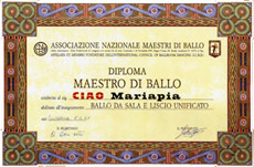 Diploma di ballo da sala e liscio unificato